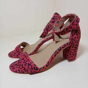 Torrid Womens Leopard Print Faux Suede Ankle Hot Pink Platform Wedge 9.5WW #A4